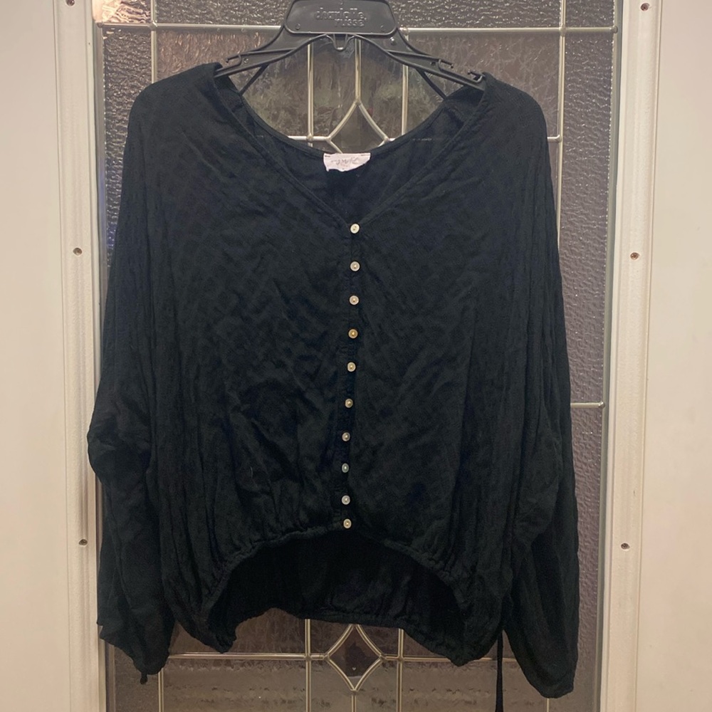 High Low Black Blouse